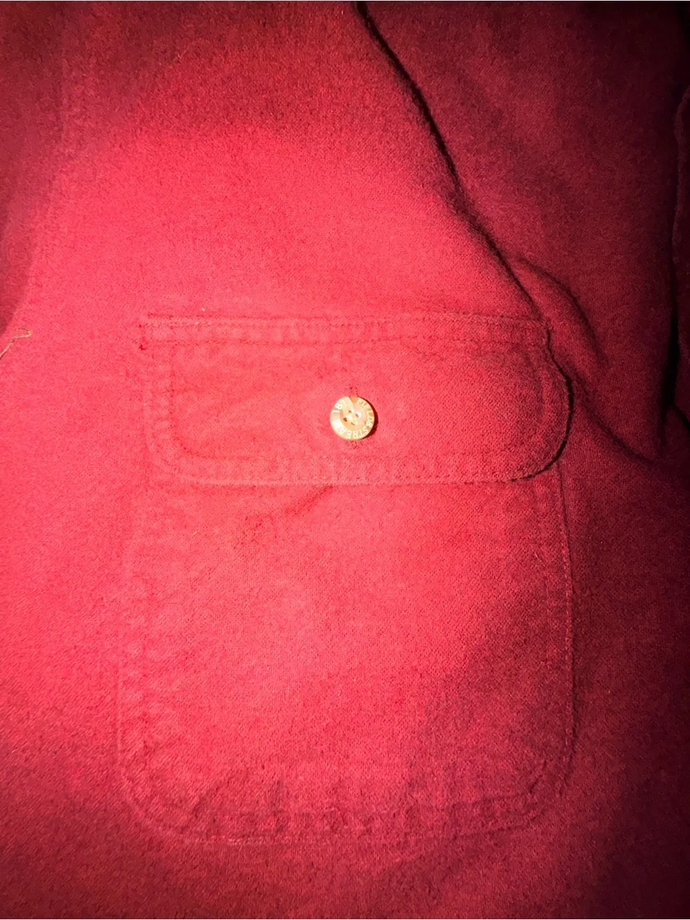 Field & Stream Deep Red Button-Front Wool Shirt